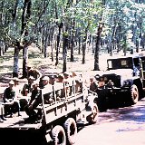 "On the Road - March 1968 - Rubber Trees in Background - March 1968 - ABtry 6/27th Arty"